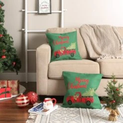 DII® Merry Christmas Truck Embroidered Pillow Cover Set -Michaels Store D540193S 6