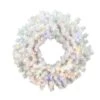 20" Multicolor LED Crystal White Pine Wreath