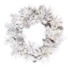 36" Warm White LED Flocked Atka Pine Wreath