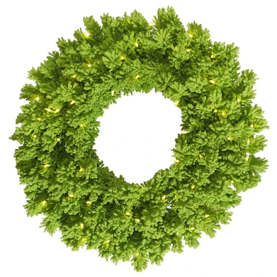 24" Lime Dura-Lit® LED Flocked Lime Fir Wreath 1 24" Lime Dura-Lit® LED Flocked Lime Fir Wreath