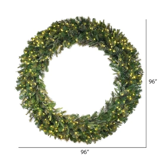 96" Warm White Dura-Lit® LED Cashmere Pine Wreath 5 96" Warm White Dura-Lit® LED Cashmere Pine Wreath - Image 5