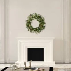 30" Warm White Dura-Lit® LED Mixed Country Pine Wreath 6 30" Warm White Dura-Lit® LED Mixed Country Pine Wreath -Michaels Store D575233S 2