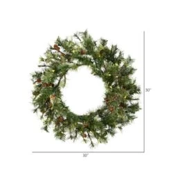30" Warm White Dura-Lit® LED Mixed Country Pine Wreath 7 30" Warm White Dura-Lit® LED Mixed Country Pine Wreath -Michaels Store D575233S 3