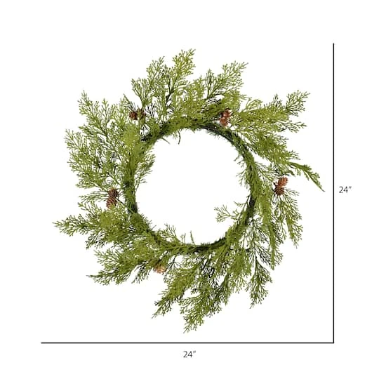 24" Cedar Pinecone Wreath 3 24" Cedar Pinecone Wreath - Image 3