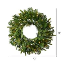 42" Pre-Lit Cashmere Wreath, Warm White Dura-Lit® LED Lights -Michaels Store D575247S 2