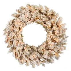 30" Clear Dura-Lit® Frosted Gold Wreath