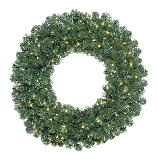 36" Warm White LED Oregon Fir Double Door Wreath Halves 2 36" Warm White LED Oregon Fir Double Door Wreath Halves - Image 2