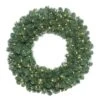 36" Warm White LED Oregon Fir Double Door Wreath Halves