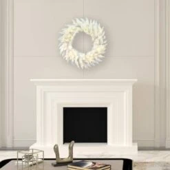 30" Warm White LED Sparkle White Spruce Wreath -Michaels Store D575276S 2