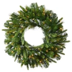 30" Pre-Lit Cashmere Artificial Christmas Wreath, Warm White Dura-lit LED Lights