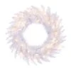 24" Pre-Lit Sparkle White Spruce Artificial Christmas Wreath, Warm White LED Lights