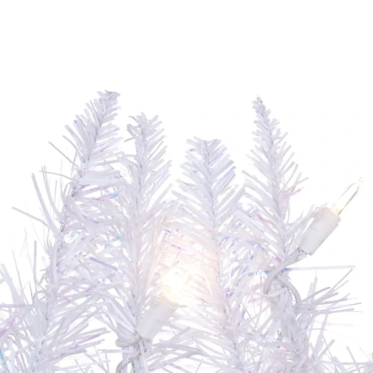 24" Pre-Lit Sparkle White Spruce Artificial Christmas Wreath, Warm White LED Lights 7 24" Pre-Lit Sparkle White Spruce Artificial Christmas Wreath, Warm White LED Lights - Image 7