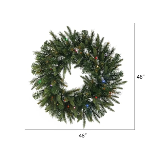 48" Pre-Lit Cashmere Artificial Christmas Wreath, Multi-Colored Dura-lit LED Lights 4 48" Pre-Lit Cashmere Artificial Christmas Wreath, Multi-Colored Dura-lit LED Lights - Image 4