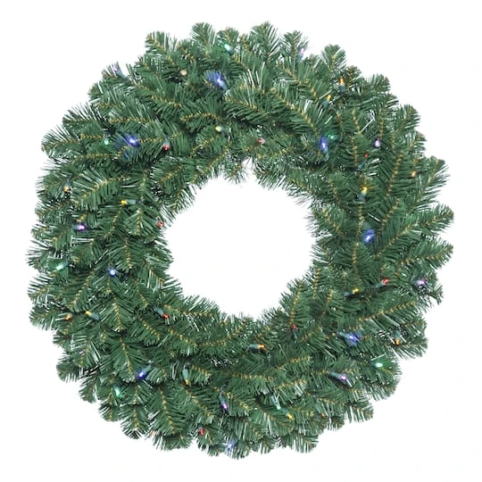 20" Pre-Lit Oregon Fir Artificial Christmas Wreath, Multi-Colored LED Wide Angle Lights 1 20" Pre-Lit Oregon Fir Artificial Christmas Wreath, Multi-Colored LED Wide Angle Lights