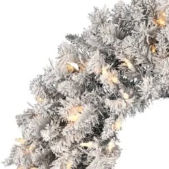 24" Pre-Lit Frosted Silver Artificial Christmas Wreath, Warm White Dura-lit LED Lights 7 24" Pre-Lit Frosted Silver Artificial Christmas Wreath, Warm White Dura-lit LED Lights -Michaels Store D575297S 3