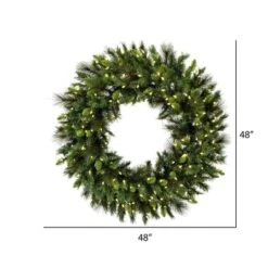 48" Bangor Mixed Pine Wreath, Warm White Dura-Lit® LED Mini Lights -Michaels Store D575300S 3