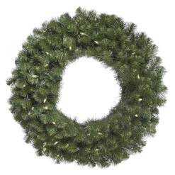 24" Douglas Fir Wreath, Warm White LED Mini Lights