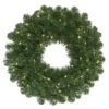 20" Pre-Lit Oregon Fir Artificial Christmas Wreath, Warm White LED Wide Angle Lights