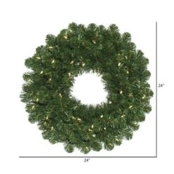 24" Pre-Lit Oregon Fir Artificial Christmas Wreath, Warm White LED Wide Angle Lights -Michaels Store D575327S 2