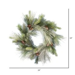 24" Unlit Frosted Myers Pine Artificial Christmas Wreath -Michaels Store D575329S 2