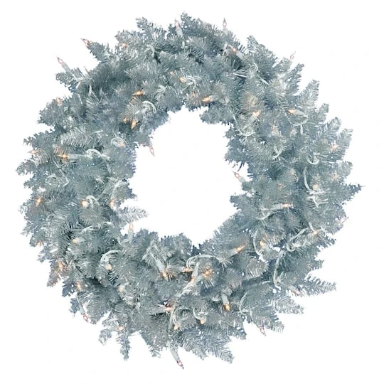 36" Pre-Lit Silver Fir Artificial Christmas Wreath, Warm White Dura-Lit LED Lights 1 36" Pre-Lit Silver Fir Artificial Christmas Wreath, Warm White Dura-Lit LED Lights