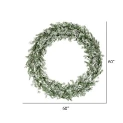 60" Pre-Lit Flocked Kiana Artificial Christmas Wreath, Warm White Dura-Lit® LED Mini Lights 12 60" Pre-Lit Flocked Kiana Artificial Christmas Wreath, Warm White Dura-Lit® LED Mini Lights -Michaels Store D575351S 5