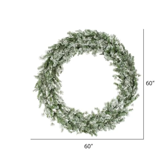60" Pre-Lit Flocked Kiana Artificial Christmas Wreath, Warm White Dura-Lit® LED Mini Lights 6 60" Pre-Lit Flocked Kiana Artificial Christmas Wreath, Warm White Dura-Lit® LED Mini Lights - Image 6