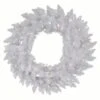 60" Sparkle White Spruce Wreath, Warm White LED Lights
