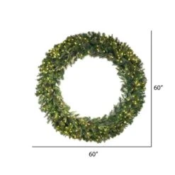 60" Warm White LED Lights Cashmere Artificial Christmas Wreath -Michaels Store D575375S 5