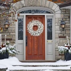 36" Frosted Silver Artificial Christmas Wreath -Michaels Store D575378S 2