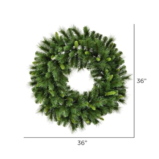 36" Bangor Mixed Pine Artificial Christmas Wreath 4 36" Bangor Mixed Pine Artificial Christmas Wreath - Image 4