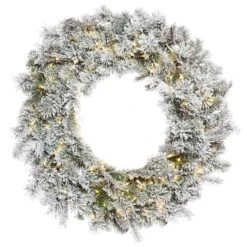 48" LED Flocked Kiana Artificial Christmas Wreath
