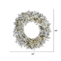 48" LED Flocked Kiana Artificial Christmas Wreath -Michaels Store D575388S 2