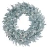 24" White LED Lights Silver Fir Artificial Christmas Wreath