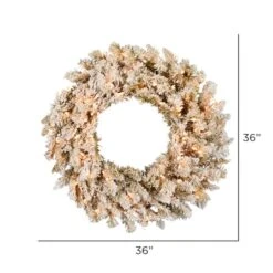 36" Clear Lights Frosted Gold Fir Artificial Christmas Wreath -Michaels Store D575412S 4