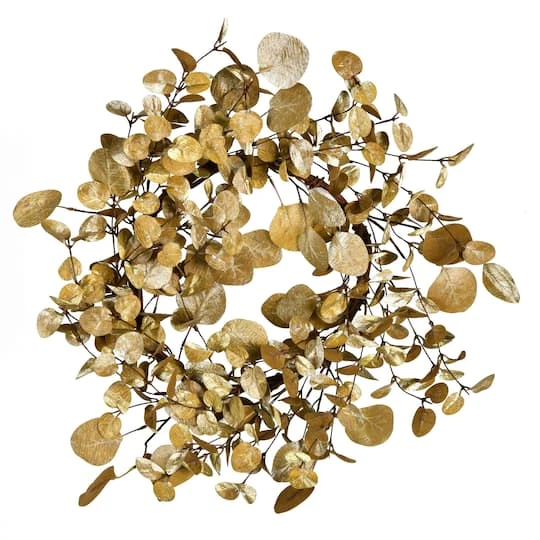 22" Gold Eucalyptus Christmas Wreath 2 22" Gold Eucalyptus Christmas Wreath - Image 2