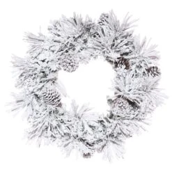 36" Flocked Atka Christmas Wreath