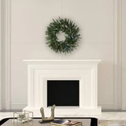 30" Pre-Lit Cashmere Christmas Wreath, Multicolor LED Lights -Michaels Store D575443S 2