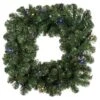24" Pre-Lit Oregon Fir Christmas Square Wreath, Multicolor LED Lights