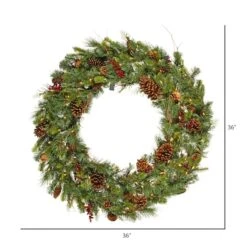 36" Pre-Lit Cibola Mixed Berry Christmas Wreath, Warm White LED Lights -Michaels Store D575459S 3