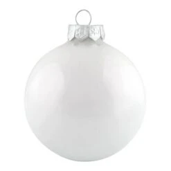Whitehurst 4ct. 5" Pearl Glass Ball Ornaments White Pearl