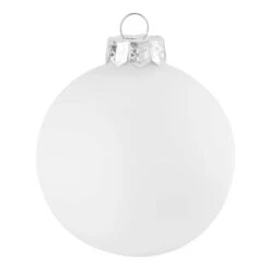 Whitehurst 40ct. 1.25" Matte Glass Ball Ornaments Snow White Matte