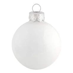 Whitehurst 40ct. 1.25" Glossy Glass Ball Ornaments White Shiny