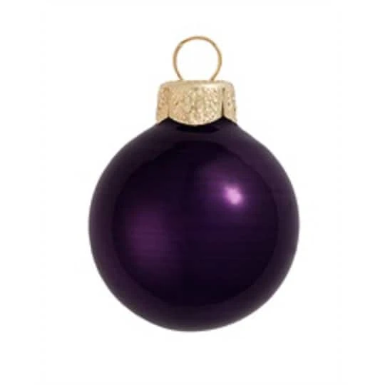 Whitehurst 4ct. 5" Pearl Glass Ball Ornaments Purple Pearl 1 Whitehurst 4ct. 5" Pearl Glass Ball Ornaments Purple Pearl