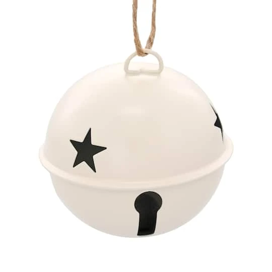 6 Pack 85mm Jingle Bell Ivory Ball Ornaments 1 6 Pack 85mm Jingle Bell Ivory Ball Ornaments