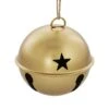 6 Pack 85mm Jingle Bell Burnished Gold Ball Ornaments