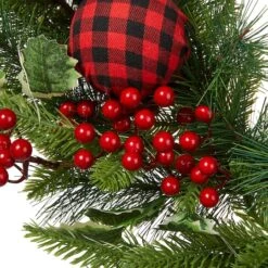 Glitzhome® 24" Pre-Lit Ornament, Berry, Holly & Pine Wreath -Michaels Store D652252S 6