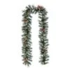 Glitzhome® 9ft. Pre-Lit Greenery Pinecones & Red Berries Christmas Garland