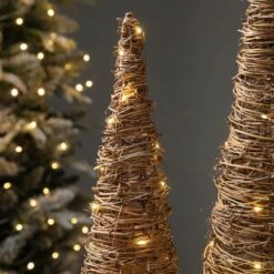 Glitzhome® Pre-Lit Rattan Christmas Table Tree Décor Set -Michaels Store D652291S 4