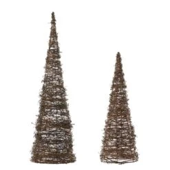 Glitzhome® Pre-Lit Rattan Christmas Table Tree Décor Set -Michaels Store D652291S 5